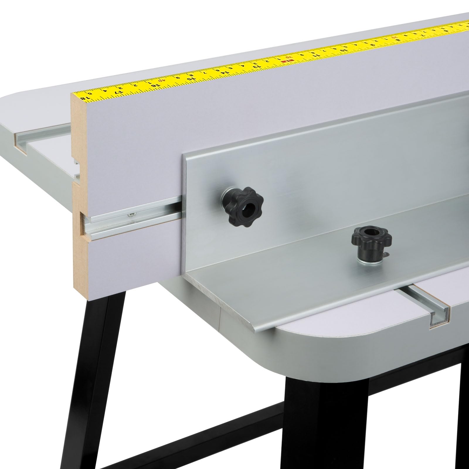 EBERTH Tavolo per fresatrice, banco da lavoro per fresatrice, tavolo da lavoro 810 x 610 mm, diametro cesto fresa 40-190 mm, altezza di lavoro 880 mm, attacco per hoover, spessore tavolo 36 mm