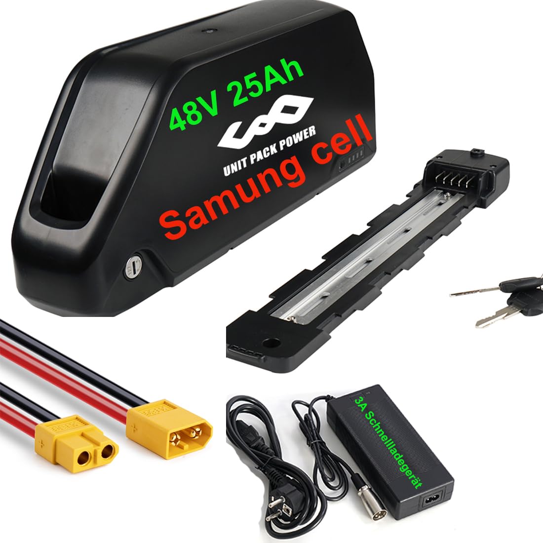 48V 25Ah batteria per bicicletta elettrica - Batteria per 48V/52V 1500W - Batteria agli ioni di litio per Kit di conversione bici Motore anteriore posteriore Hub
