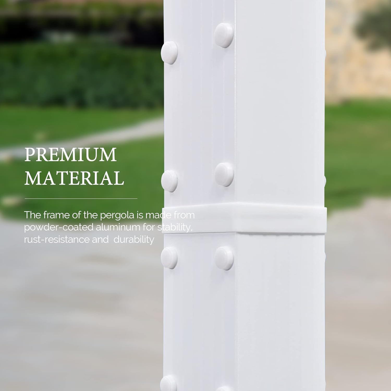 Ulax Furniture Outdoor Pergola with 10' x 13' Retractable Canopy Cover for Patio Backyard Pavilion Grill Gazebo, White