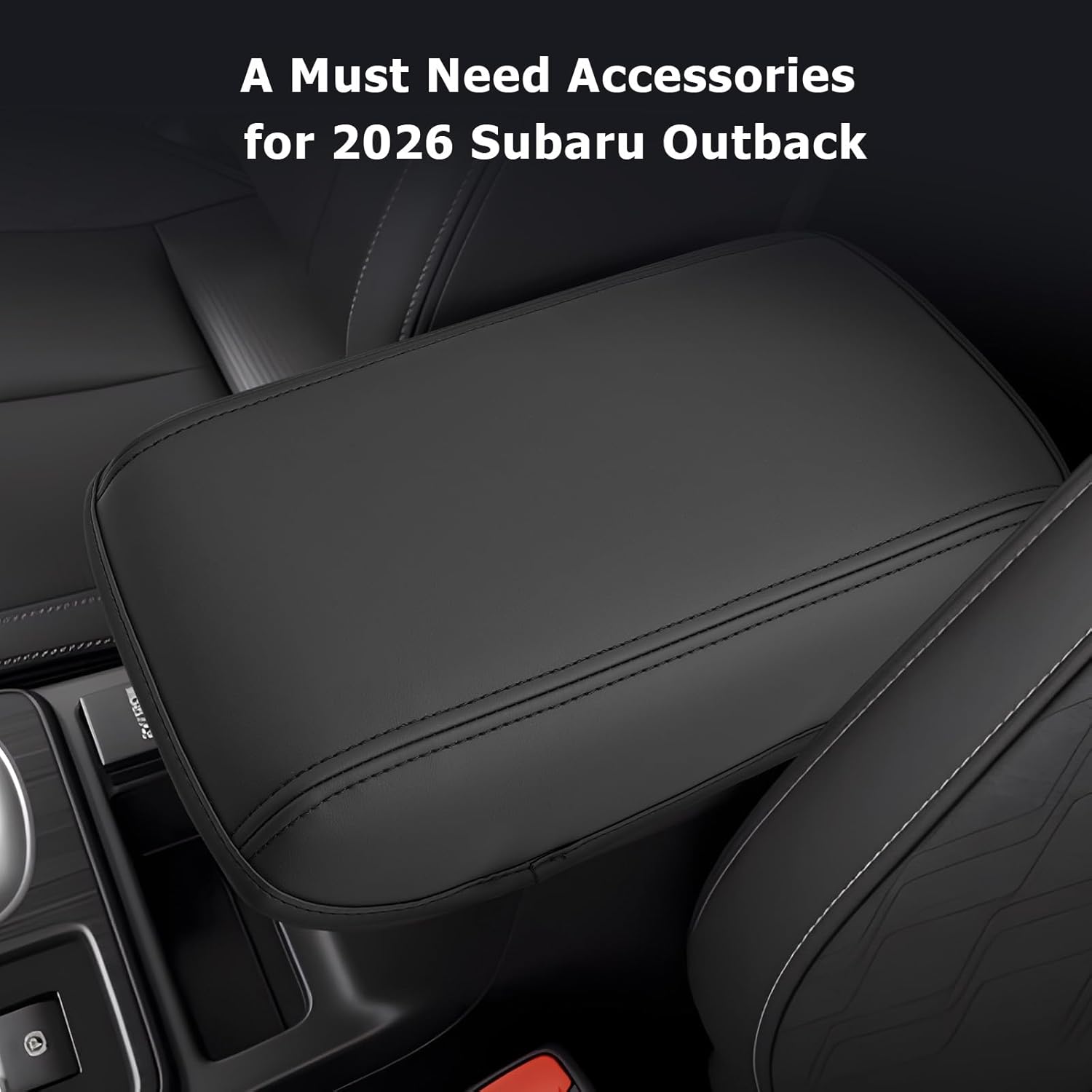 LUWU 2026 Outback Center Console Cover Compatible with 2026 Outback Premium/Limited/Touring/Wilderness/Limited XT/Touring XT Accessories 2026 Outback Armrest Cover Armrest Console Cover (Thick Black)