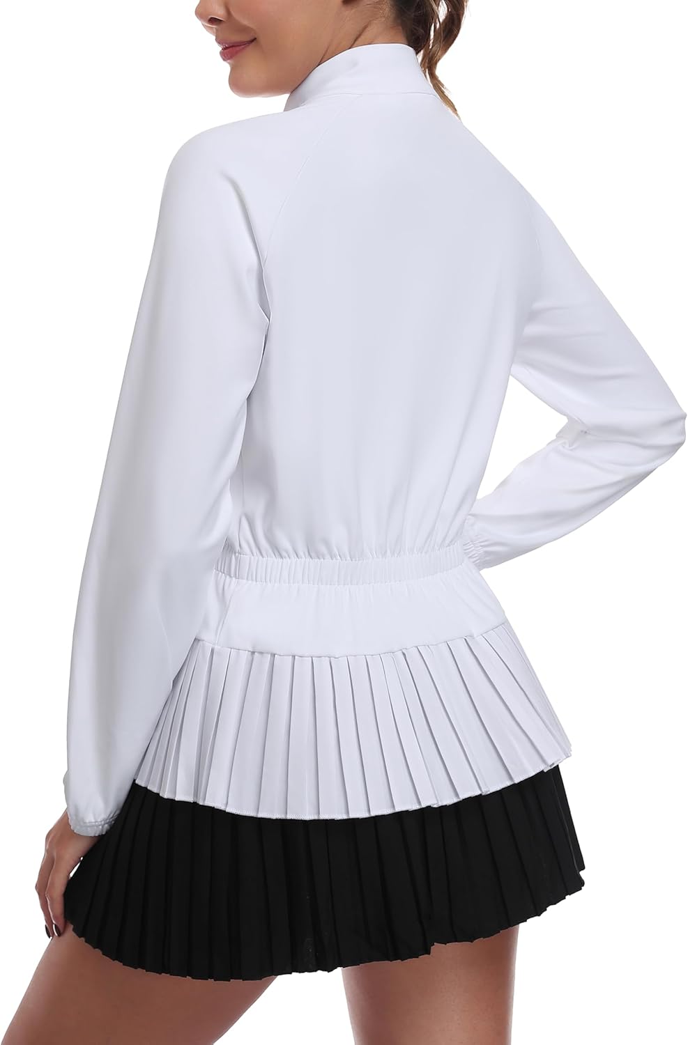 Little Donkey Andy Women's Casual Jacket Long Sleeve Hiking Athletic Golf Jackets UPF 50+ Sun Shirt with Elastic Waistband