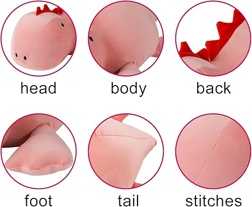 Miniatura 2 de UNEZO Animales de peluche con peso de dinosaurio de 35 libras para aliviar la ansiedad y el estrés relleno con algodón PP y material pesado adorable