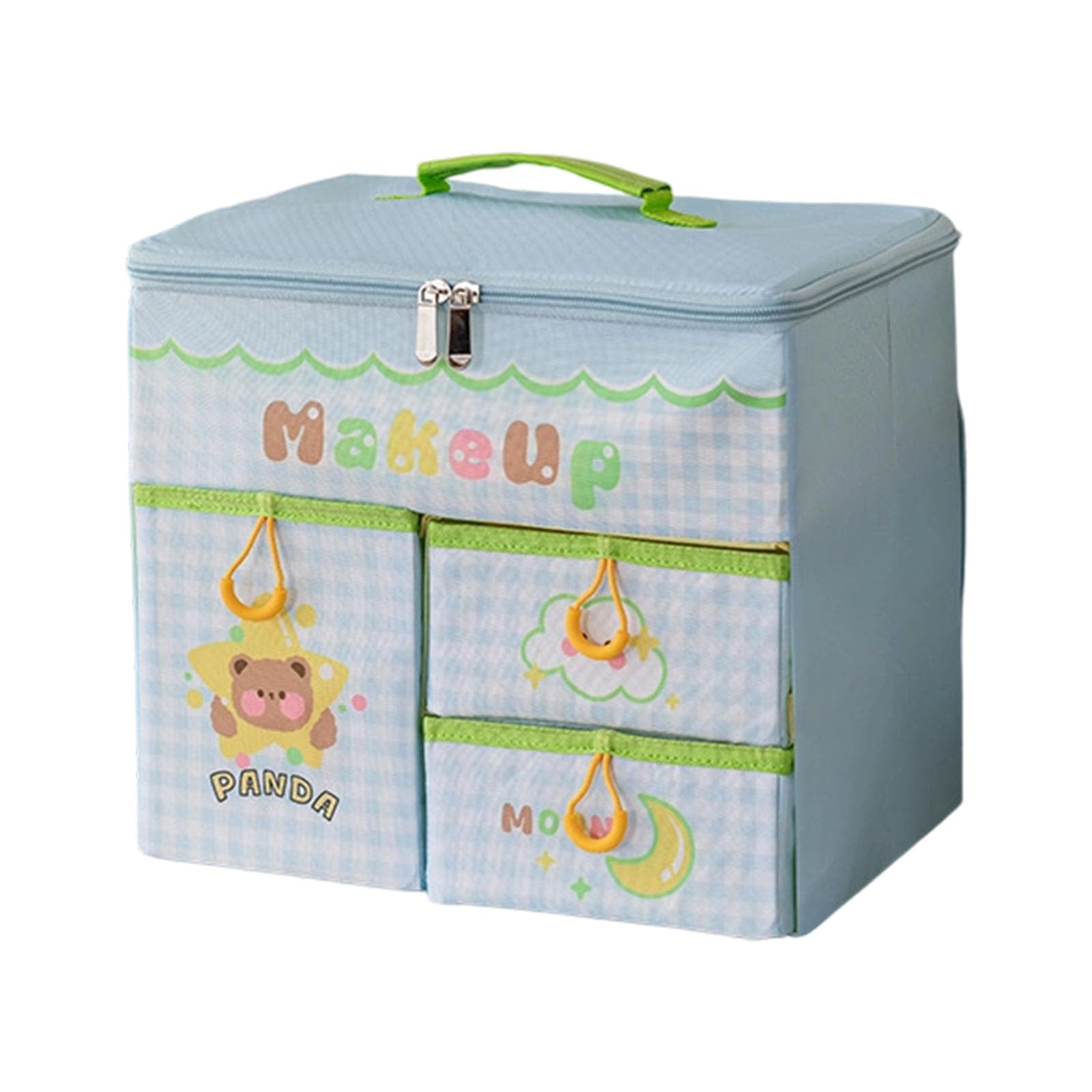 Kalttoy Compact Foldable Makeup Box with Sturdy Polyester Materials and Layered Storage for Beauty Essential Foldable Jewelry Box with Drawers