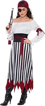 AJGEGJE 8 Pcs Pirate Costume Adult Men, Pirate Costume Accessories With Renaissance Shirt, Pants, Headscarf, Belt, For Halloween Cosplay Party (S