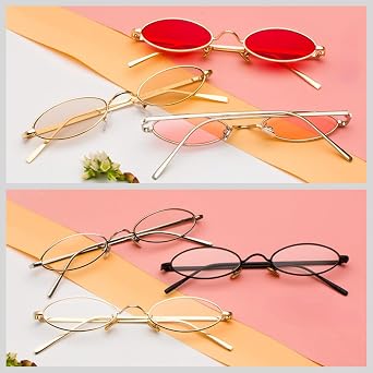 Retro Oval Sonnenbrille Damen Herren Metal Trendy Classic UV Schutz Sonnenbrillen
