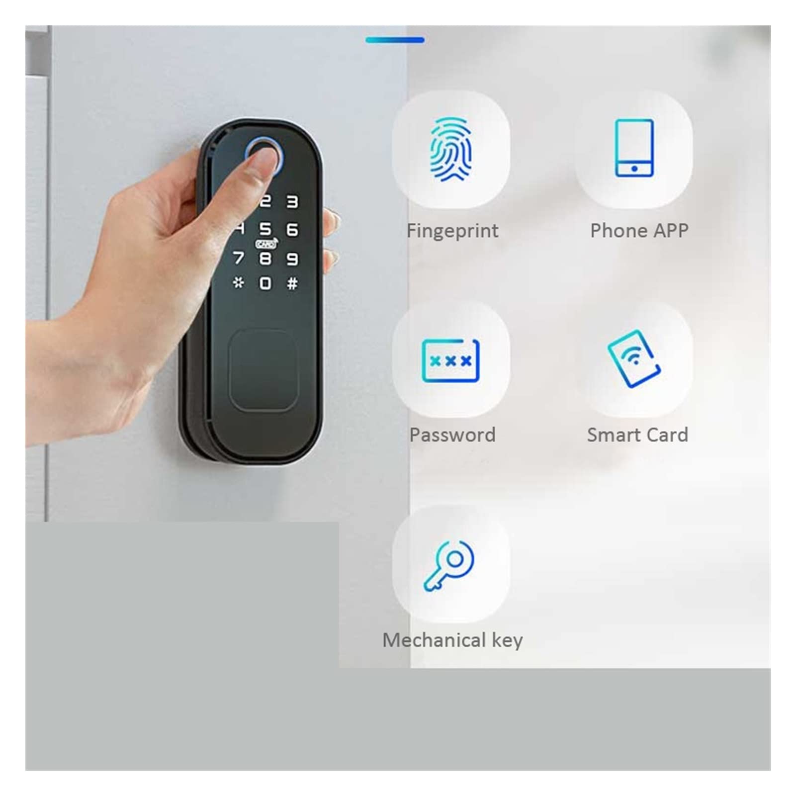Inteligentna blokada drzwi palców Bluetooth bezprzewodowa blokada kontroli dostępu 13.56 MHz cyfrowy kod asystent zabezpieczenia(T03 Lock)
