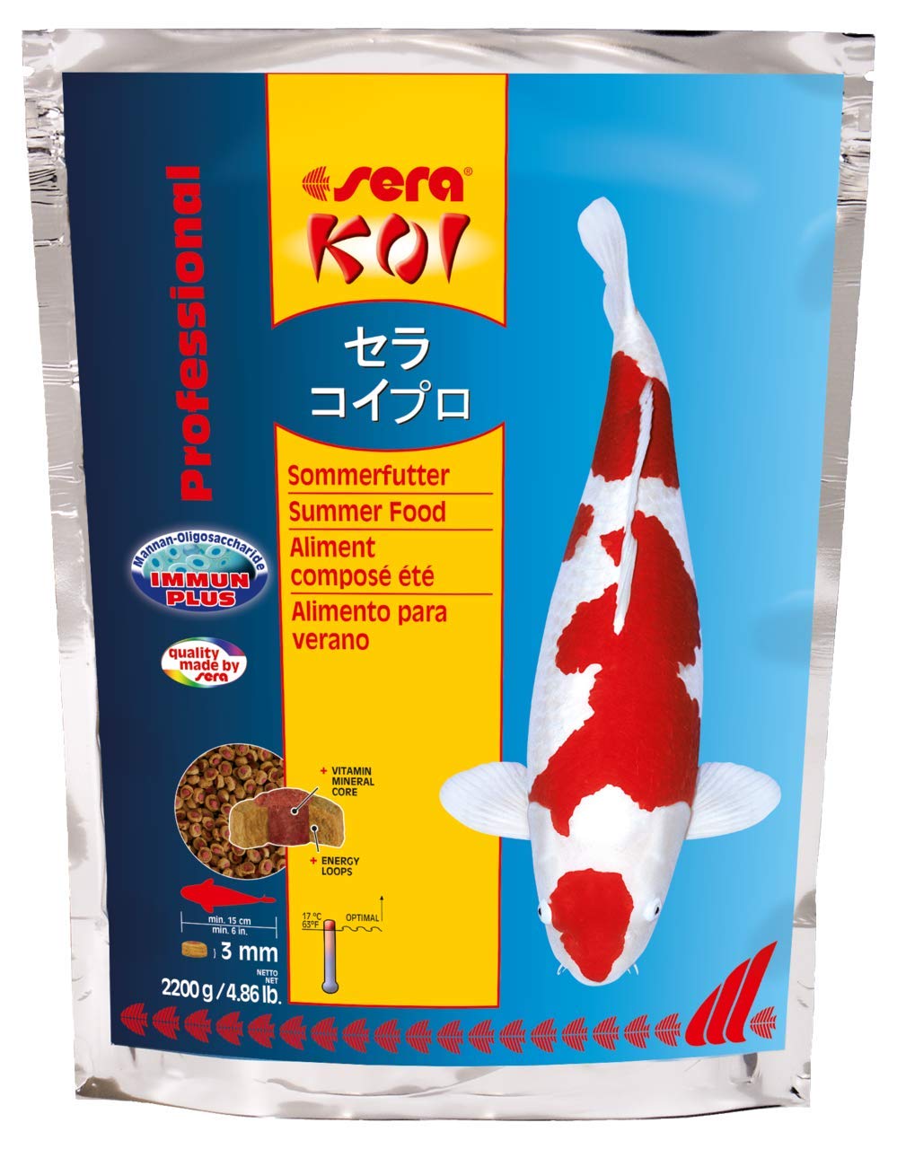 SeraKoi Professional Summer 4.85lb | Energizing for Warm Seasons | Optimal Growth & Strong Immune System | Rich in Vitamins, Minerals, Proteins | for Water Temperatures Above 63°F