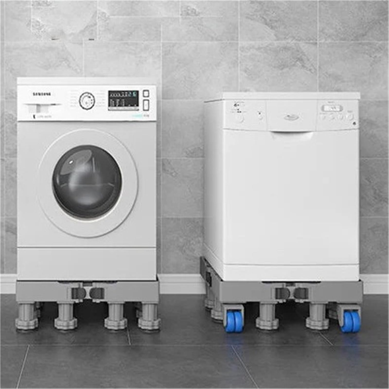 Supporto for Lavatrice Frigorifero Regolabile Base Rialzata Staffa Mobile for Rulli Ruota Bagno Accessori for La Cucina Elettrodomestico