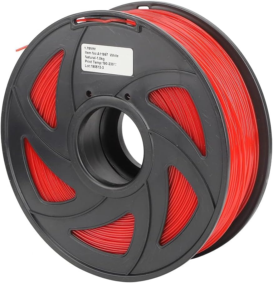Red PLA 3D Printer Filament, 1.75mm Diameter, Excellent Quality Printing Material for Home Decoration, and Gifts, to Process and Print, 1KG