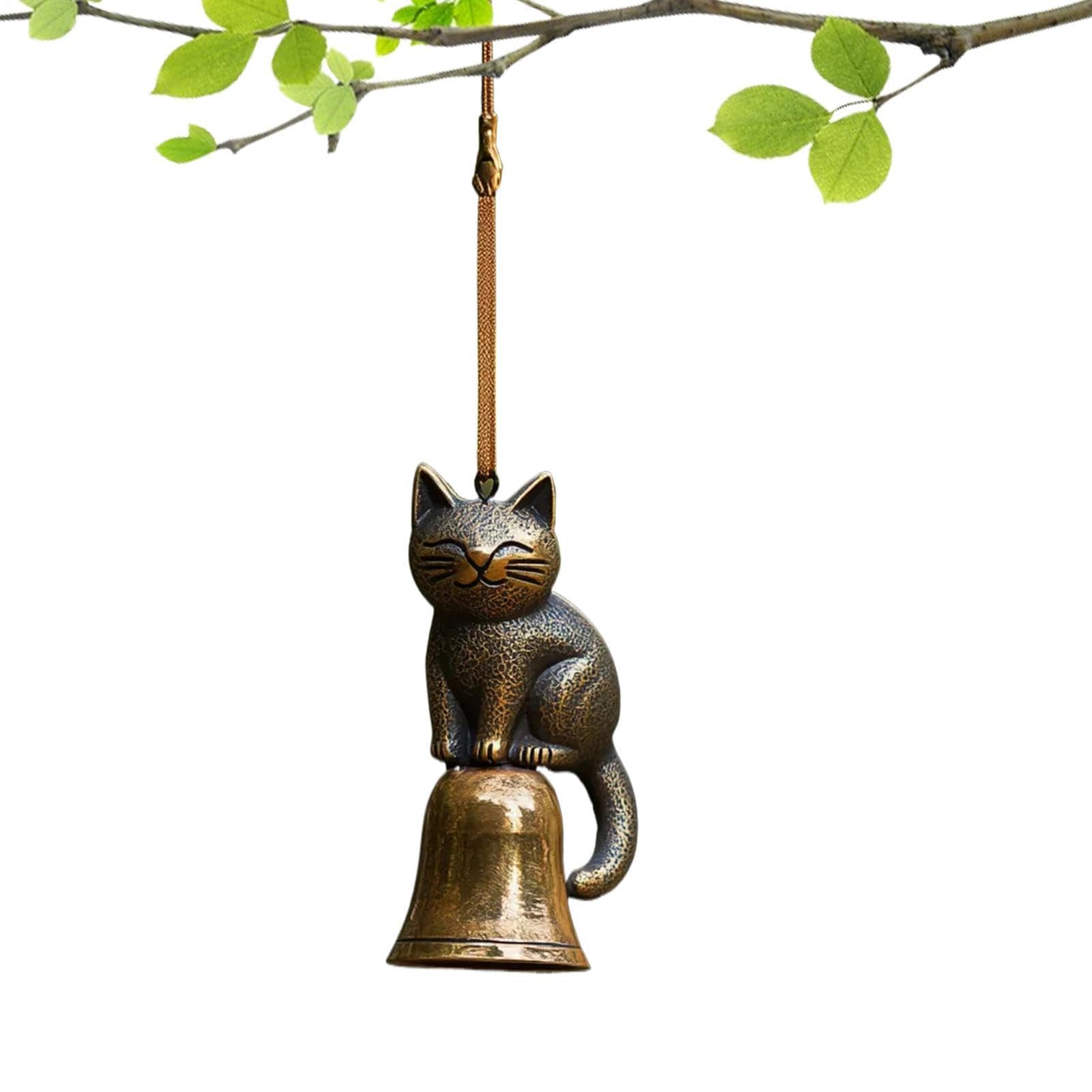 Carillón de viento de gato para decorar un patio relajante