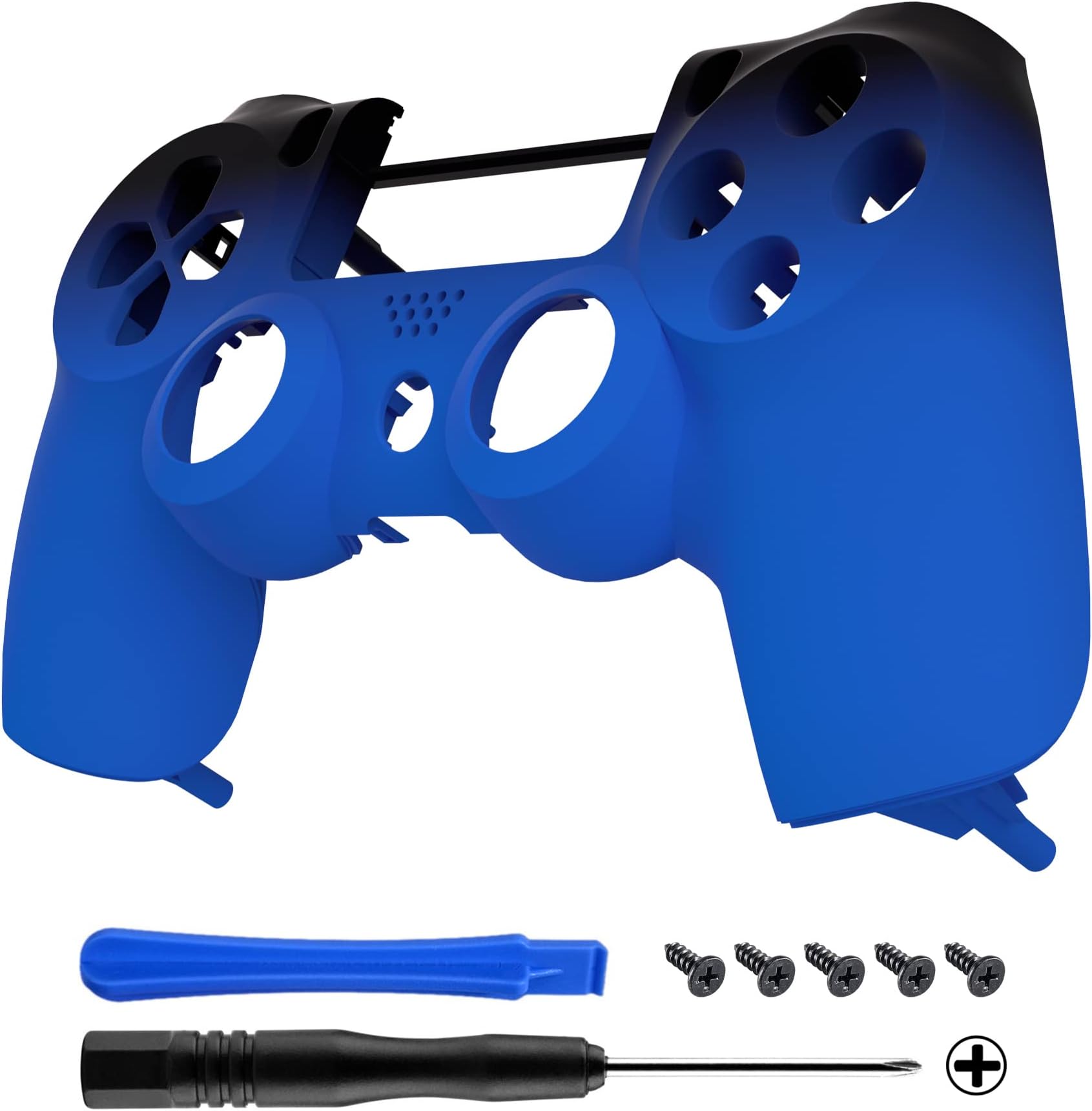 eXtremeRate Shadow Blue Soft Touch Custom Faceplate Shell Compatible with ps4 Slim Pro Controller CUH-ZCT2 JDM-040/050/055 - Controller NOT Included