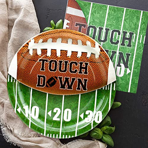 Pycalow Football Party Supplies Tableware - Superbowl Party Decorations 2023 Include Plates, Napkins, Cups, Cutlery, Tablecloth, Straws, Penalty Flag, Touchdown Super Bowl Party Supplies - 24 Serves #TOP4