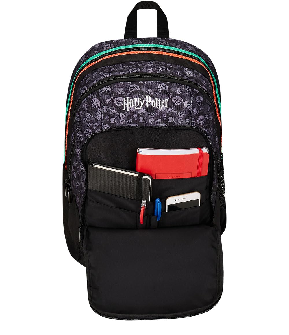 Harry Potter Zaino Scuola Zaino Doppio Scomparto - Tasca Porta Borraccia, Zaino Scuola Bambino- Maxi Capienza - WIZARDING WORLD