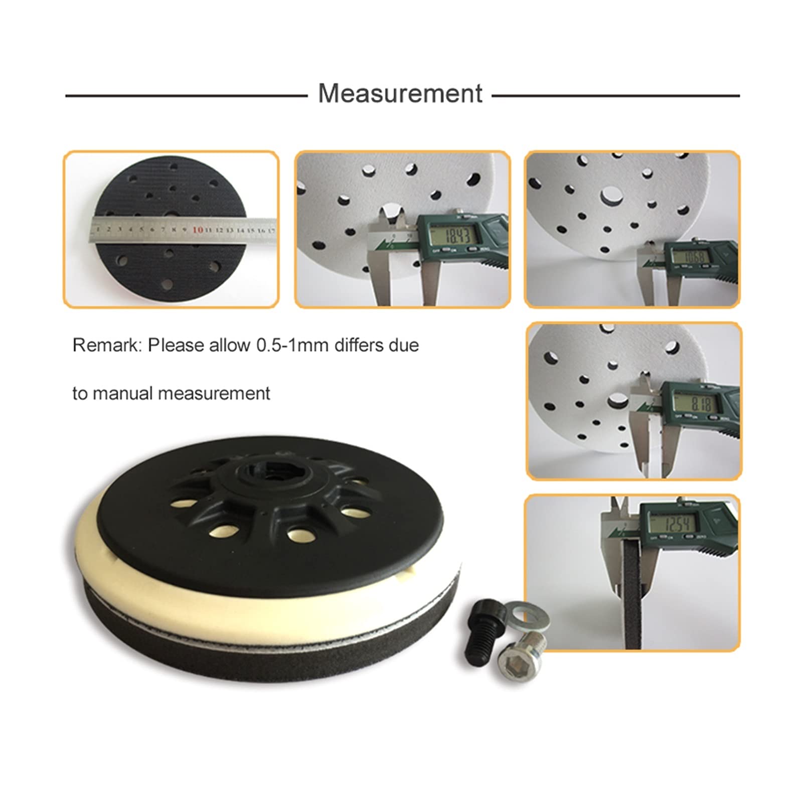 Almohadilla de Pulido Almohadilla de Interfaz Suave 6"170 mm de Esponja de Esponja de 150 mm Ampliación y protección contra el Papel de Lija, Utilizado for Discos de molienda de Gancho y Anillo