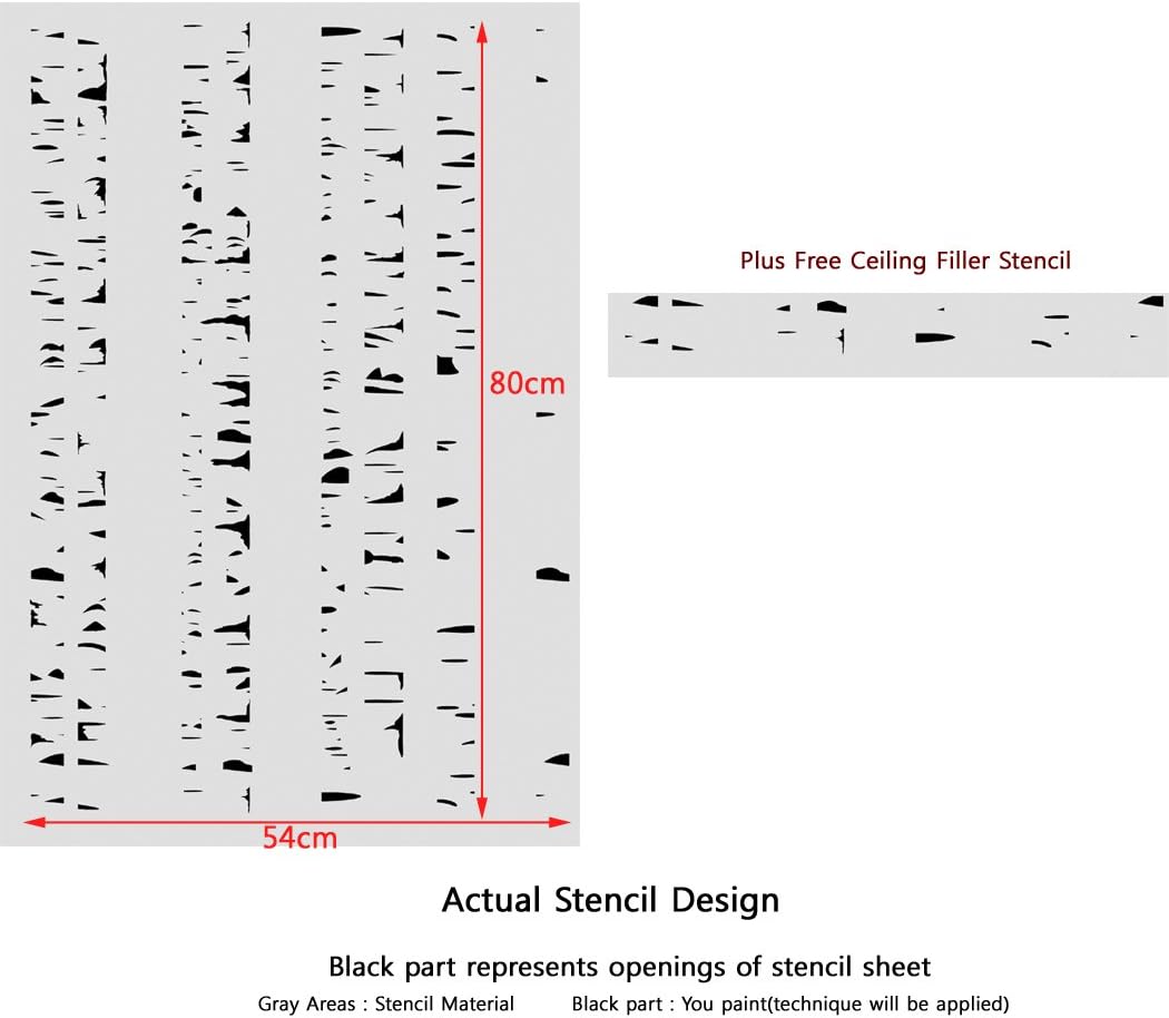 Birch Tree Stencil Reusable Allover Forest Stencils for DIY Home Decoration