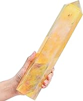 Vista 17 de AMOYSTONE Torre de obelisco de cristal curativo grande, varita de punta de cuarzo rosa, decoración de cristal, regalos de Reiki para Bignners