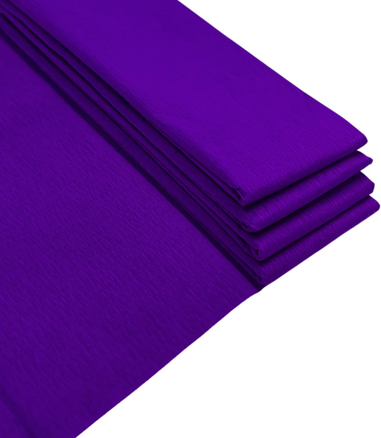Pack of 10 Purple Crepe Paper Sheets 50cm x 2m 17GSM 35% Stretch Craft Paper