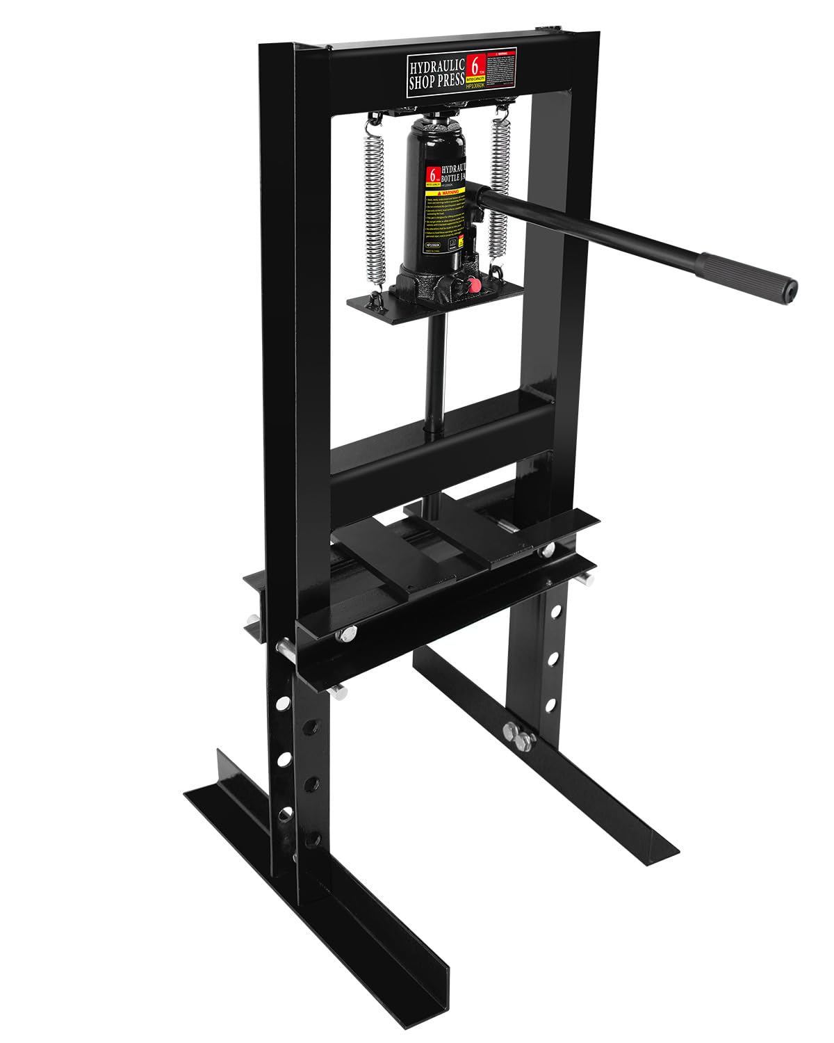 Hydraulic Press,6 Ton H-Frame Garage Floor Adjustable Shop Press With Stamping Plates To Bend, Straighten, Or Press Parts, Install Bearings &amp; U-Joints