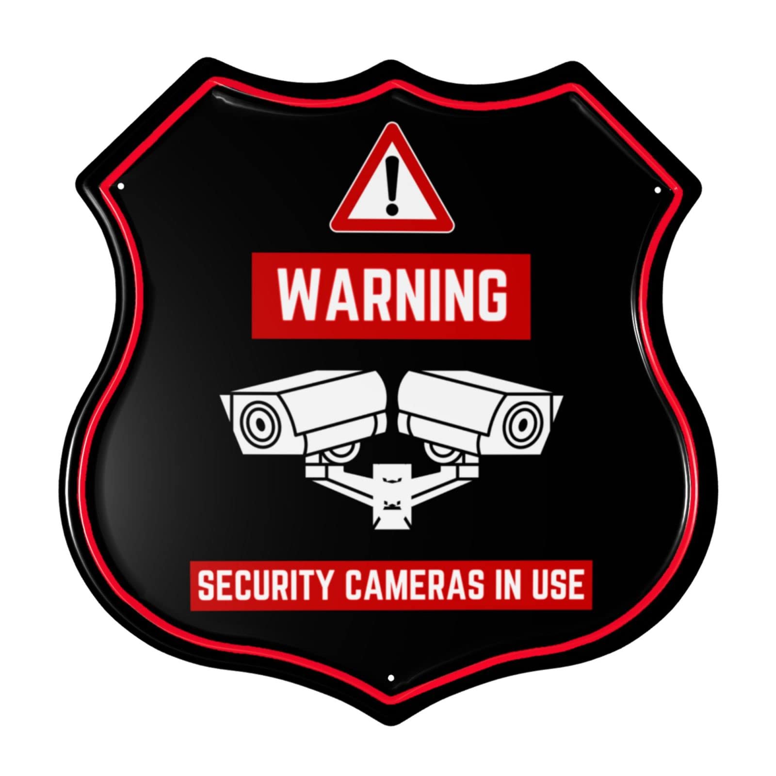 Gymini Security Cameras In Use Signs Metal Security Cameras In Use Sign Shield Metal Sign Decor 11.81 x11.81 In Shield Signs