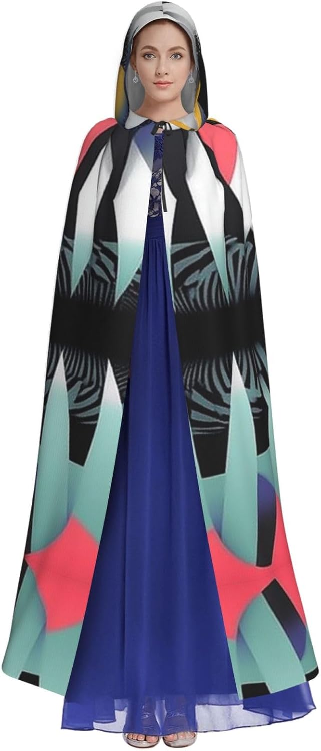 Abstract Geometry Art1 Unique Darkness Poncho Shawl - Customizable Wearable Blanket for Women, Perfect Halloween Costume Accessory, Knight, Akatsuki, and More