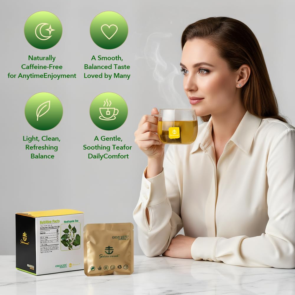 Soilmount - Houttuynia Cordata Tea - |Dokudami|Yuxingcao|鱼腥草|어성초| - Pure Herbal Tea - Natural, Organic, Non-GMO, Clean Ingredients, Caffeine Free (18 Tea Bags, Box 1) - Image 5