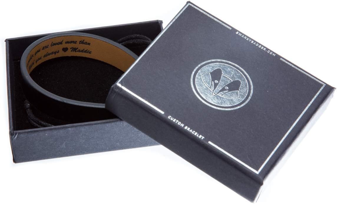Swanky Badger New Personalized Bracelet – Leather, Sliding Knot