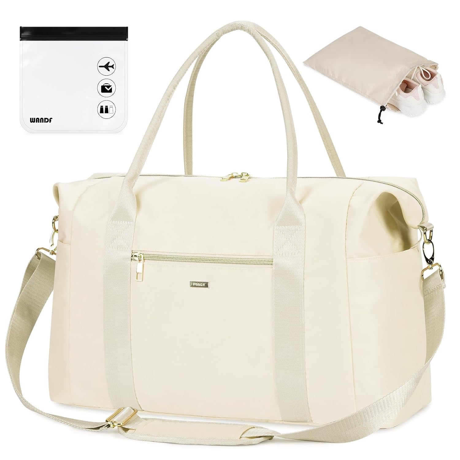 WANDF For Spirit Airlines Personal Item Bag 18x14x8 Underseat with Wet Pocket Shoe Compartment Tsa Approved Toiletry Bag