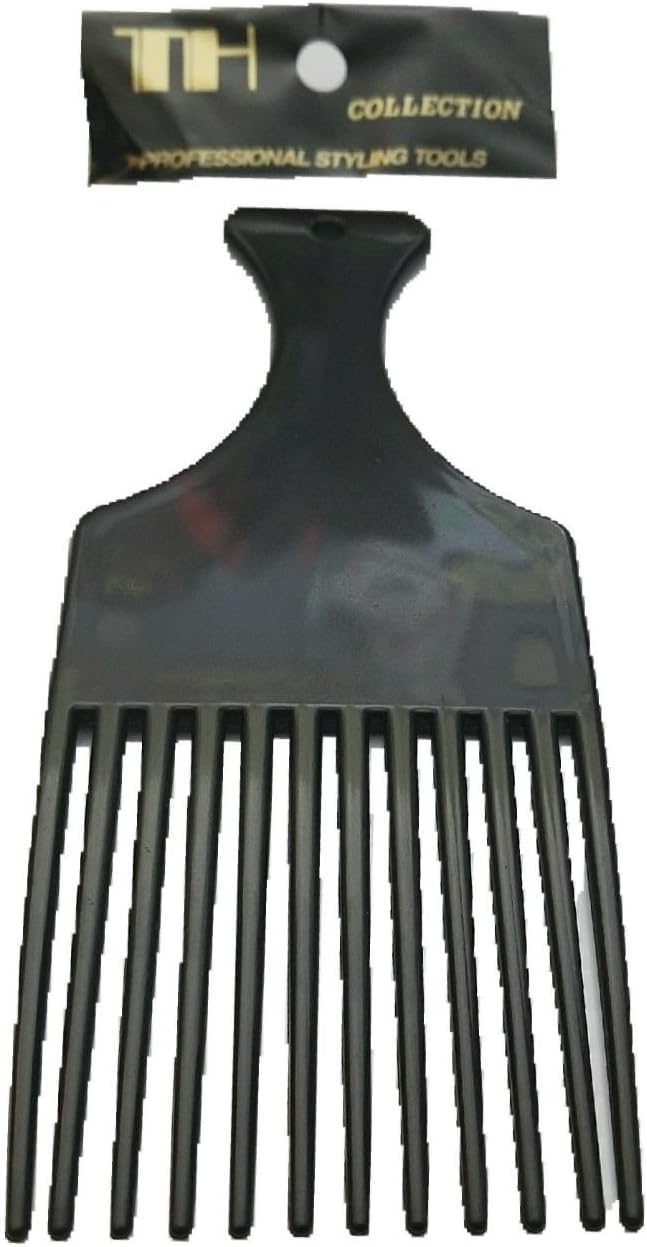 2pcs. Comb Hair Pick Afro Pik Lift Curly Hair Thick Detangle Black Pic Lot 7'x2.8 Inch