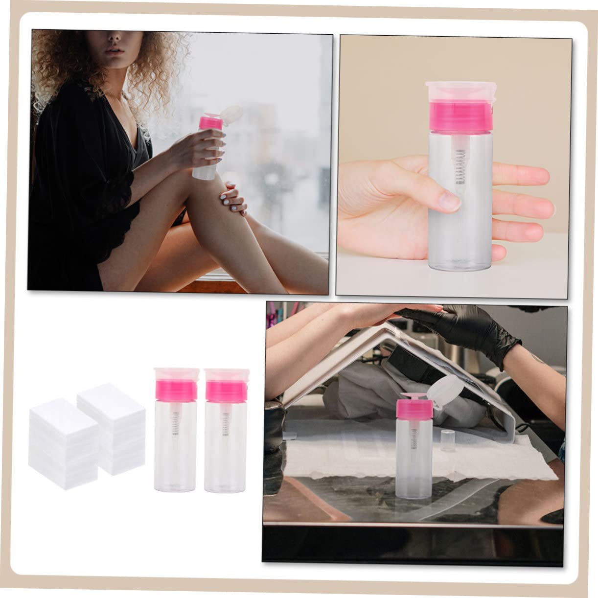 Didiseaon Nail Polish Remover Kit Refillable Bottles Pads Empty Manicure Supplies