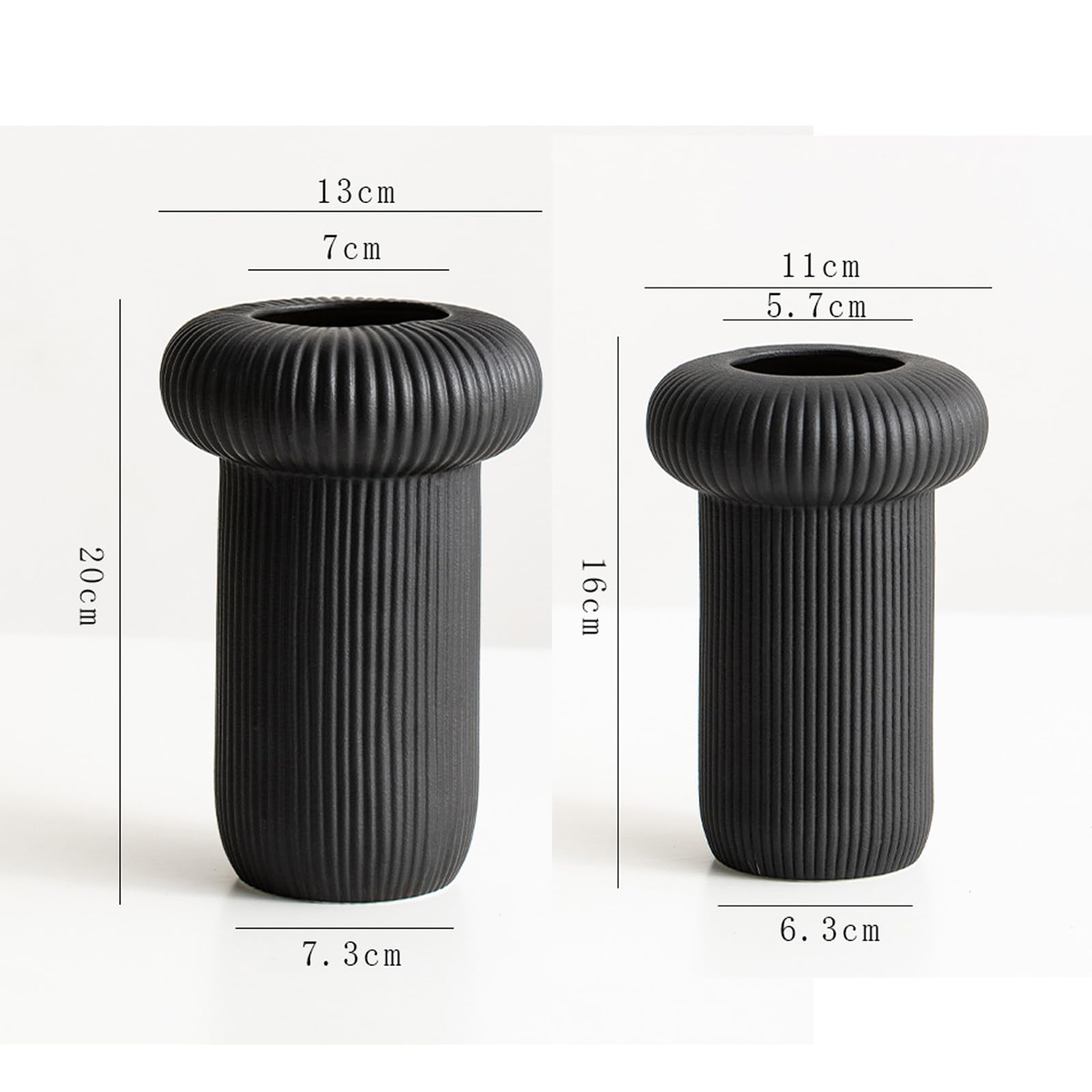 Pasiasty ceramiczny wazon nieregularny geometryczny wazon biały wazon suszone kwiaty salon biurko hol wejściowy,Black b