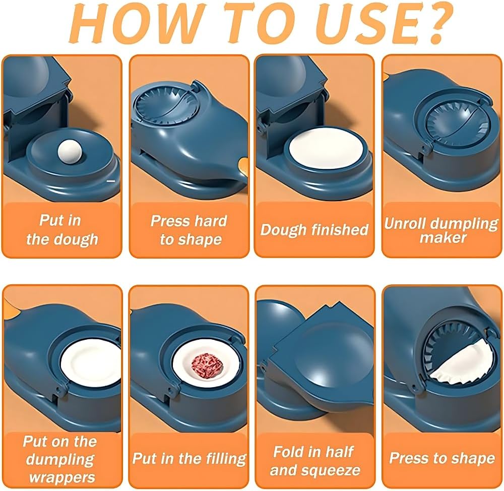 𝟭𝟱 𝗬𝗲𝗮𝗿𝘀 𝗪𝗮𝗿𝗿𝗮𝗻𝘁𝘆 2-in-1 Dumpling Maker, Ghughra/Momos Maker Machine, Skin Press Mould for Gujiya Making, Maker Mould Machine.