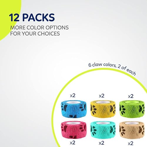 Miniatura 22 de WePet Envoltura para mascotas, vendaje autoadhesivo no tejido, gasa cohesiva de emergencia, para perros, gatos, caballos, pájaros, heridas, 6