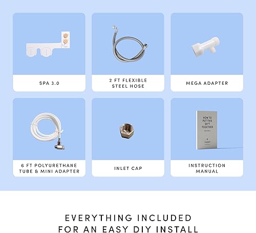 Miniatura 8 de TUSHY Spa 3.0 - Accesorio de bidé para asiento de inodoro, pulverizador de agua fría y caliente no eléctrico (presión de agua, temperatura y control