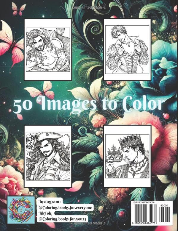 Fairytales Hot Mans Coloring Book: 50 Images to Color of Fairytales Hot Mans Funny Stress Relief Funny Gift for Friends ONLY for ADULTS image 3