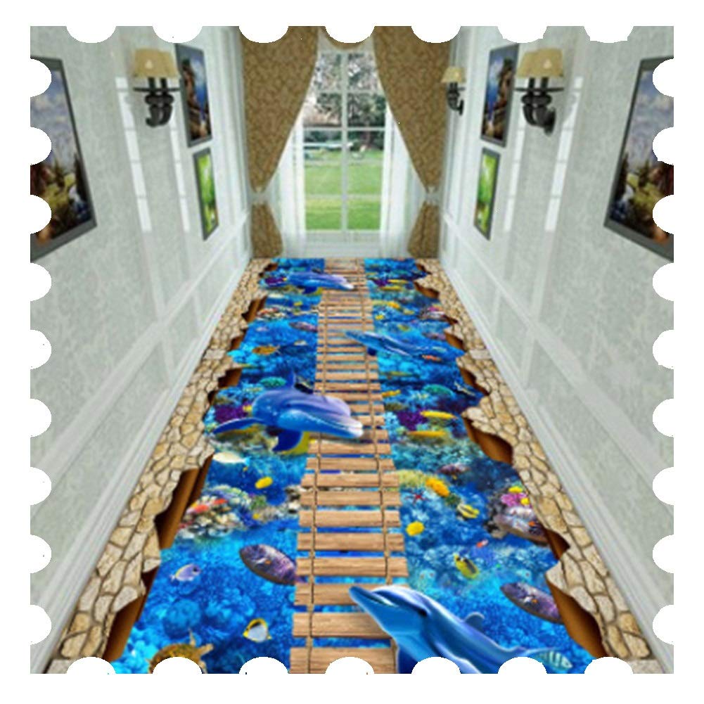 Tapis pratique multifonction dauphin coloré 1x7m sans odeur