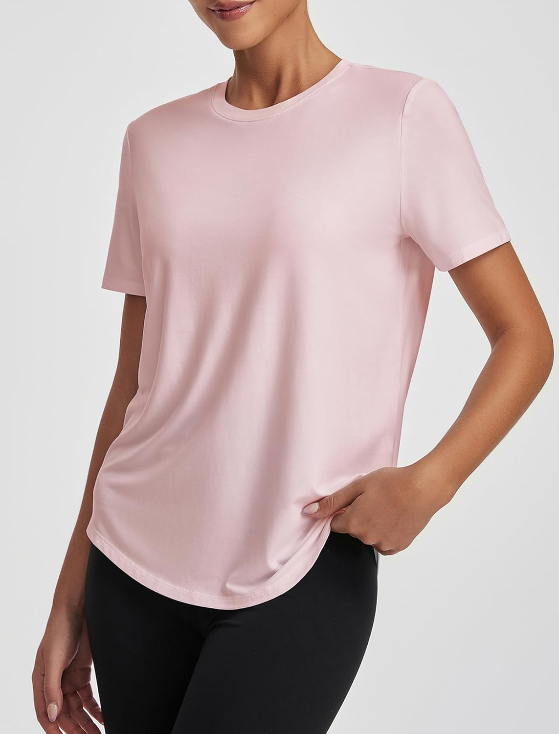 Workout Tops for Women Loose Fit Short Sleeve Shirts Crew Neck Athletic Yoga Basic T Shirts - Image 2