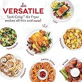 DASH Tasti-Crisp™ Electric Air Fryer Oven, 6 Qt. Family Size, Black – Compact Air Fryer with Large Basket for Healthier Food in Minutes, Ideal for Small Spaces - Auto Shut Off, Analog, 1700-Watt