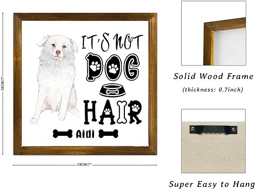 Vista 39 de Letrero de madera con texto en inglés «It's Not Dog Hair» («It's Not Dog Hair» American Bully Dog Dog), regalo decorativo para la pared del hogar