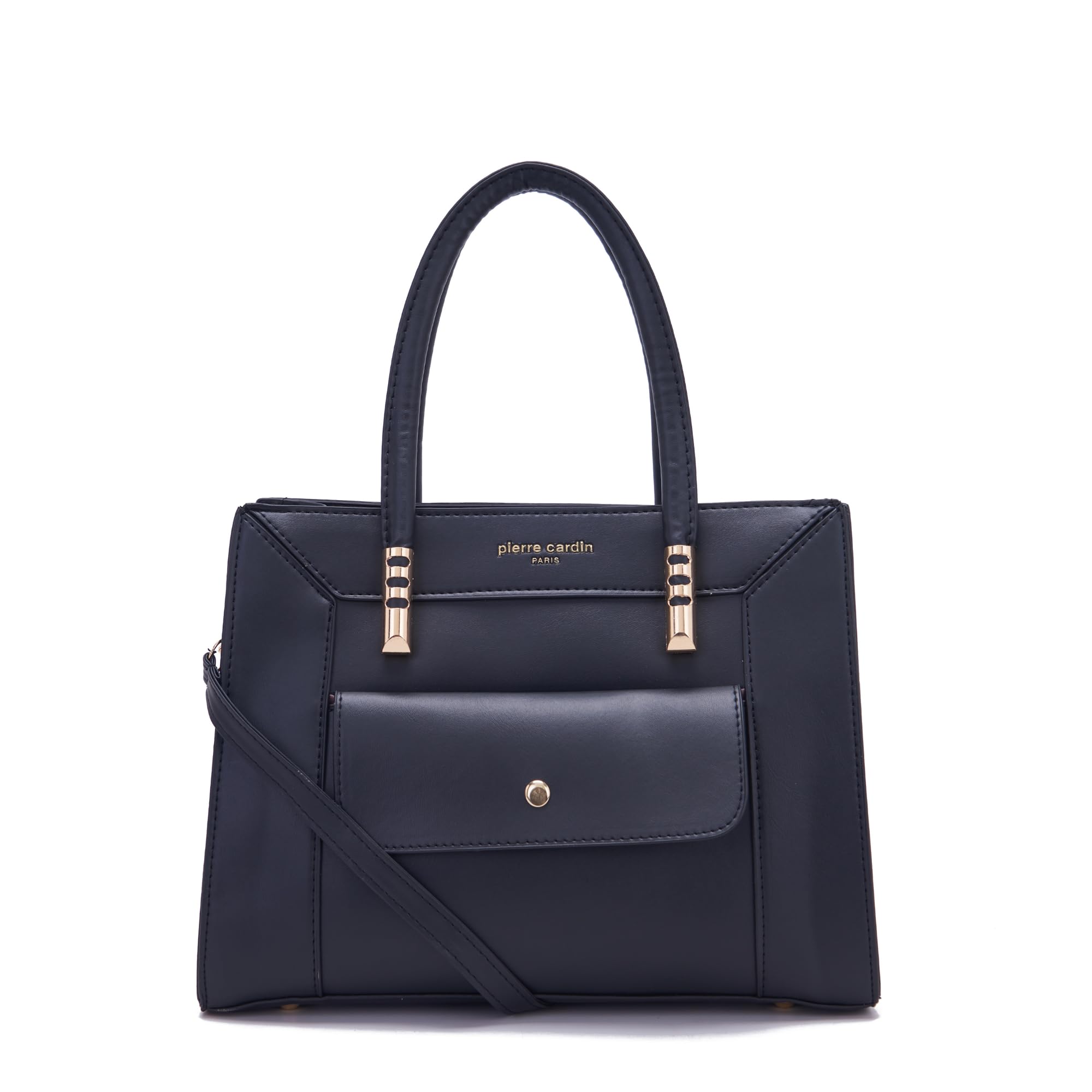 Pierre Cardin Satchel Bag For Women | Smart Handbag For Women Office & Casual Use with Acessories Pouch Inside | Spacious Zipper Compartment With Outer Pocket, Black (B0CSZ437W1) Amazon Price History, Amazon Price Tracker