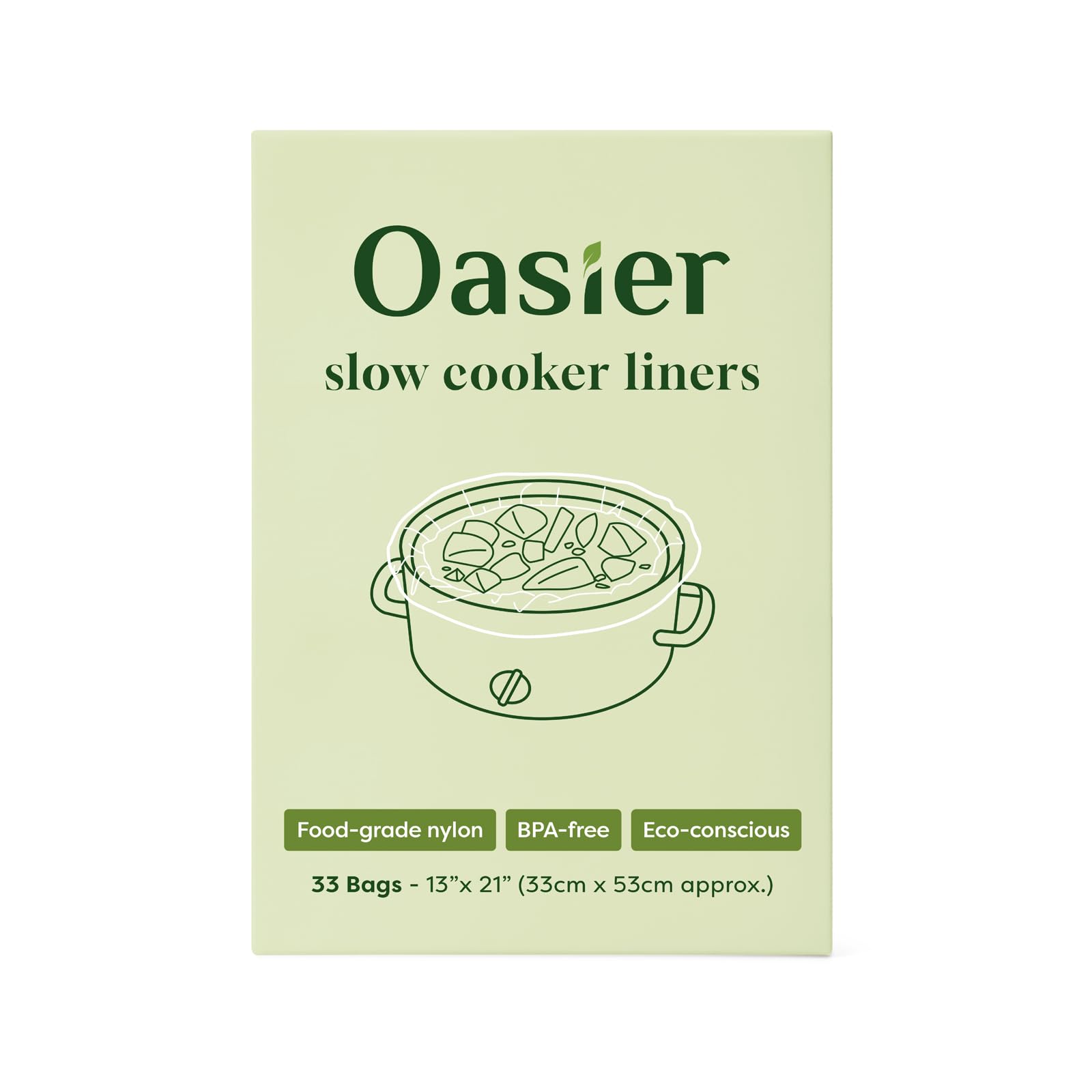 Oasier Slow Cooker Liners, Disposable Oval Large Size 13