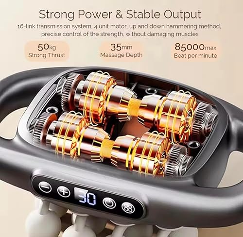 Miniatura 8 de 16 Head Massage Gun Set, Deep Tissue Percussion Massager with 3 Modes & 30 Intensities,Quiet Muscle Massage Gun for Back,Shoulders, Legs, Foot, Body