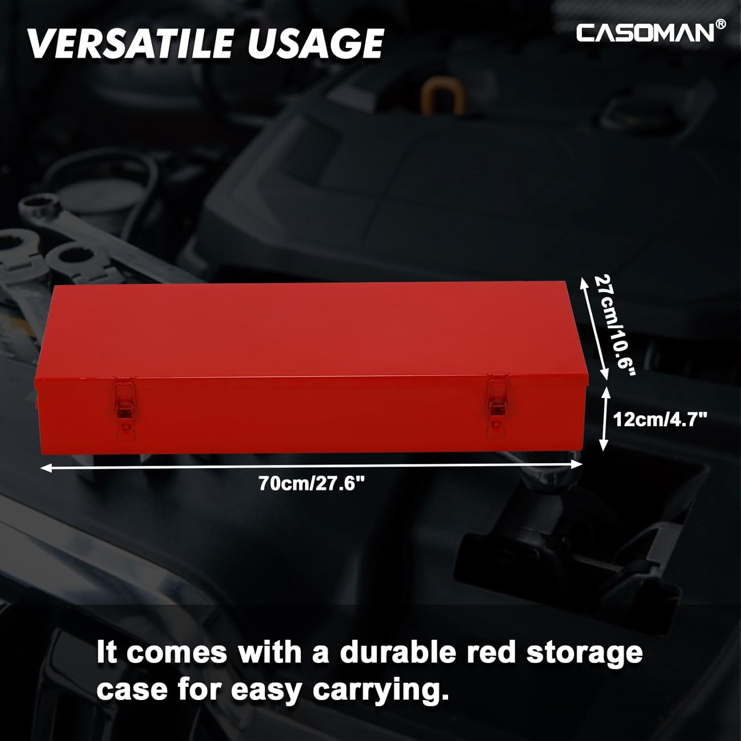 CASOMAN 21-Piece 1" Drive Jumbo Impact Socket Set, 6-Point, Shallow Large Socket Set, SAE (1-5/8" to 3-1/8"), Includes Extension Bars, Ratchet, CR-MO Steel