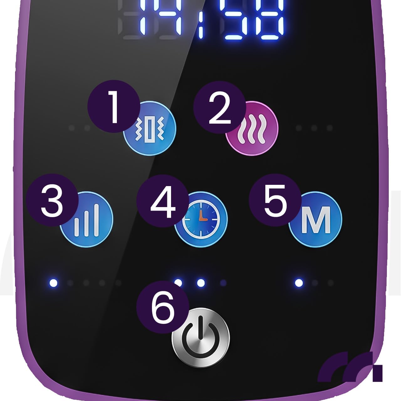 MalTec Handmassagegerät mit Wärme, Vibration, 5 Stufen und Akku