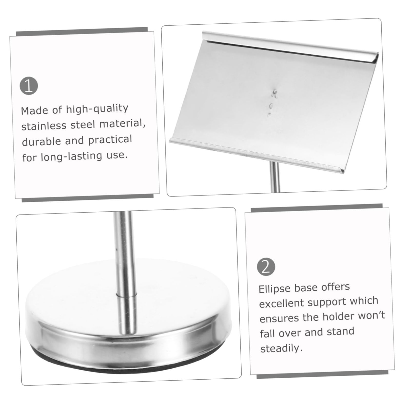 MAGICLULU Hotel Table Number Stand Card Holder for Wedding/party Stainless Steel Memos Clip Sturdy Dining Table Cards Holder