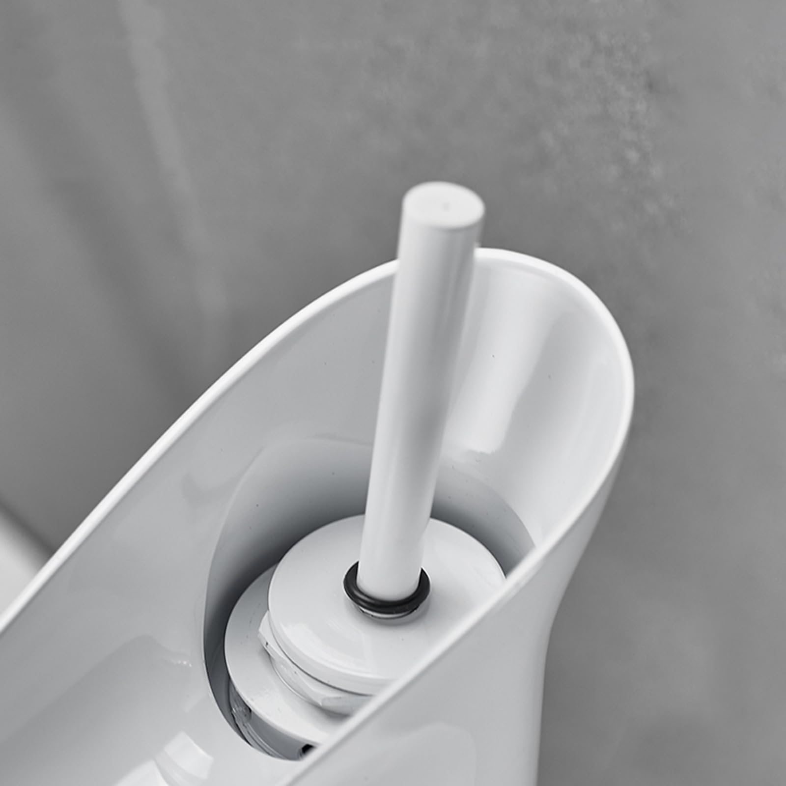 Grifo Lavabo Blanco Caño Alto Cascada Tipo Abierto Grifo Baño Monomando Caliente y Frío,Blanco