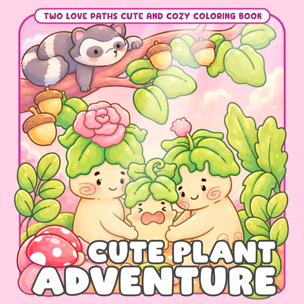 Cute Plant Adventure: Cozy Quest Coloring Book with Adorable Veggie Characters, Cute Adventure, and Fantasy Scenes for Adults to Relax and Enjoy