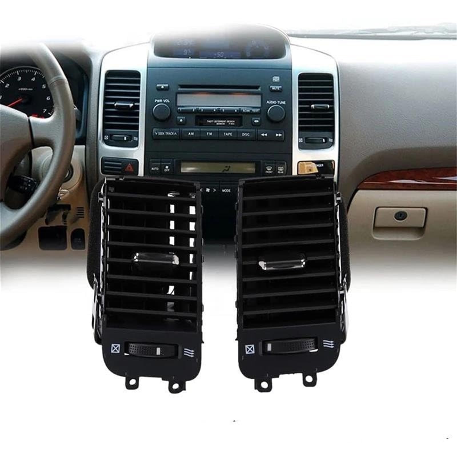 Deflettore per bocchette di aerazione per auto, Jodriva For Lexus, for GX470 2003 2004 2005 2006 2007 2008 2009 Cruscotto Air Vent Uscita 2X Aria Condizionata Presa Pannello Griglia