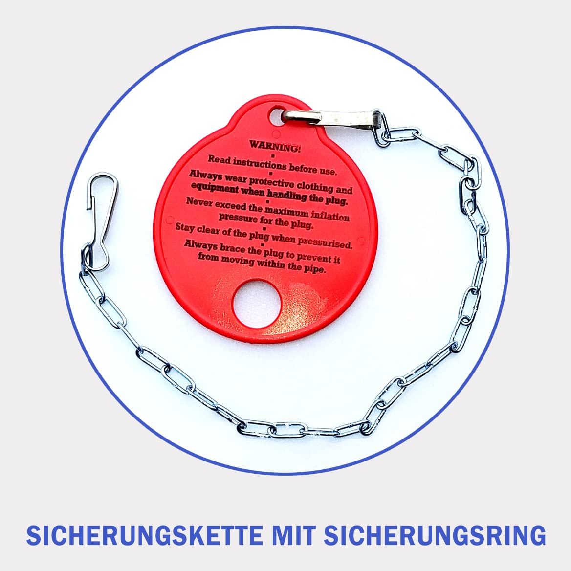 SAVA Absperrblase, Typ Plugy Z2-3 für DN 50-75 mm Rohre mit 1-5m Druckluftschlauch, Rohrverschluss, Rohrstopfen, Rohrblase, Drain Plug (Plugy Z2-3 mit 2 Meter Schlauch)