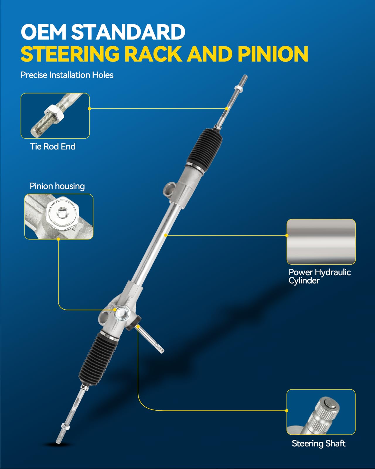 PHILTOP Hydraulic Power Steering Rack and Pinion Replacement For