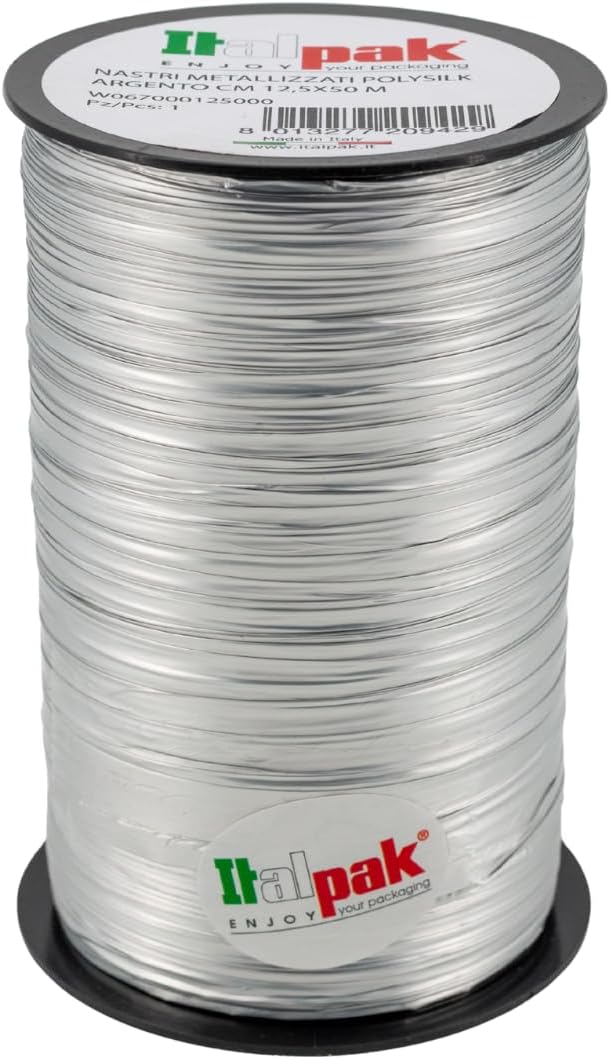 Italpak Polysilk Metallic Gift Ribbon 50m Brown